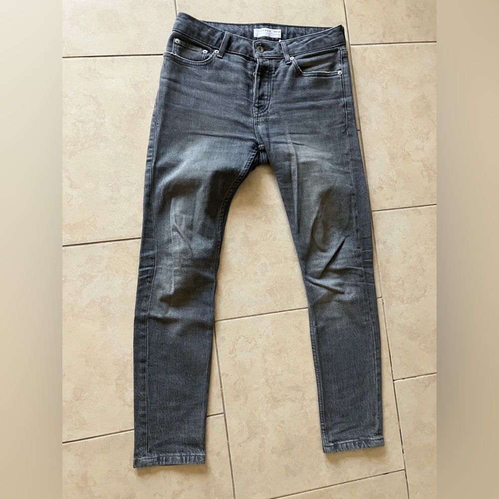 Topman grey stretch skinny jeans, W30/L30